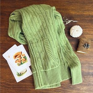 Hooded Zip-Up Cabled Cardigan, 100 Percent Cotton